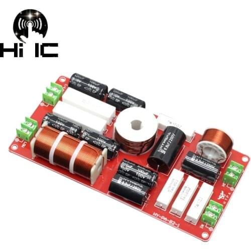 1pcs HIFI 3 Way Double Two Super Bass Subwoofer Crossover Frequency Speaker Divider Crossover Filters For 300W Loudspeakers