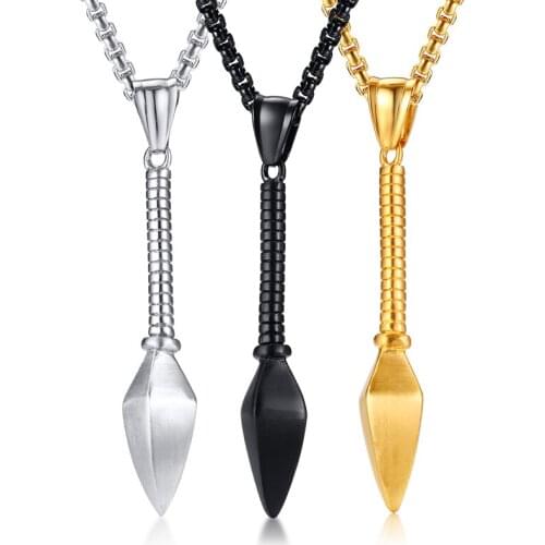 2021 Fashionable And Personality Stainless Steel Spearhead Pendant European And America Style Suitable For Mens Jewelry