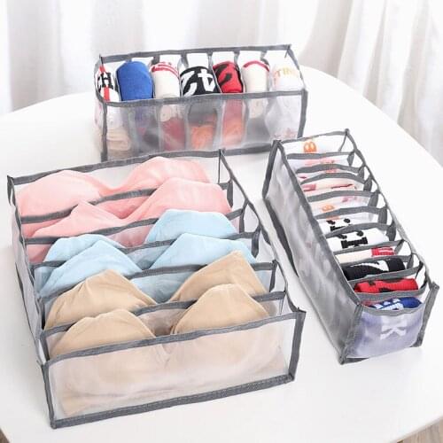 Underwear Storage Compartment Drawer Storage Box Household Mesh Underwear Finishing Wardrobe Bra Box 3pcs different sizes