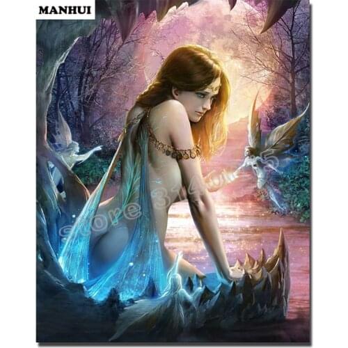 DIY 5D Diamond Mosaic Diamond Painting Cross Stitch Beauty and Angel Diamonds Embroidery Square Drill Home Decoration BEF383