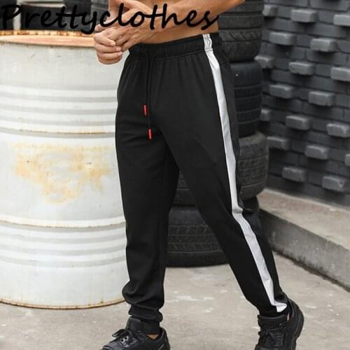 New Casual Sports Pants Mens Loose Running Training Fitness Pants Quick-Drying Feet Trousers Mens Sweatpants Elastic For Man