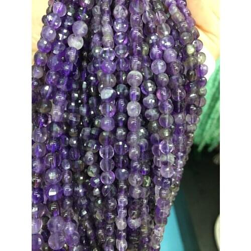 Natural Stone Facted Round shape Quartz Crystals Beads Smooth Loose Beads 6mm for Jewelry Making Charm Accessories DIY