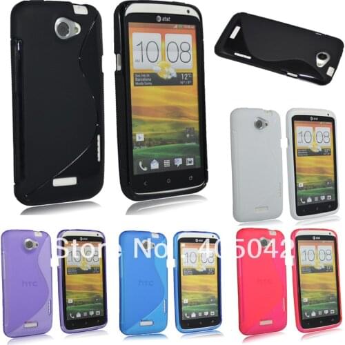 10 piece lot Clear Soft TPU Gel S-Line Curve SKin Cover Case for HTC ONE X Black Blue Pink Purple White
