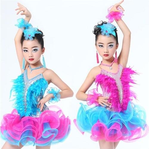 Children Professional Latin Dance Dress for Girls Ballroom Dance Competition Dresses kids Modern Waltz/tango / Cha Cha Costumes