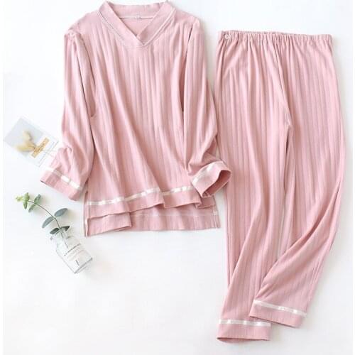 Pure Cotton Maternity Homewear Clothes V neck Pajamas For Pregnant Women Lacation Nightgown
