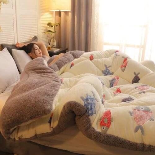 Double-sided Fleece Quilt Spring And Autumn Comfortable Soft Plush Quilt Core Thickened Warm Lamb Quilt Winter Quilt