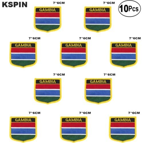 Gambia Flag Embroidery Patches Iron on Saw on Transfer patches Sewing Applications for Clothes in Home&Garden