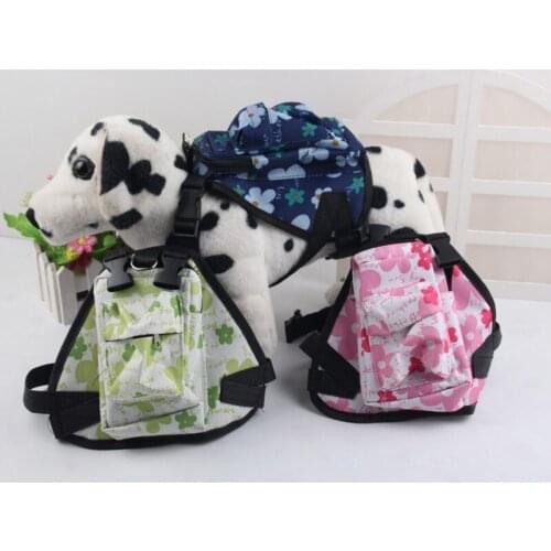 Canvas Pet Outdoor Backpack Travel Adjustable Vest Backpack Pet Self-Back Backpack Horse Vest Travel Hiking Camping Safety