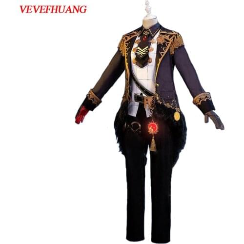 VEVEFHUANG Kосплей Genshin Impact Diluc Cosplay Costume Adult Mens Uniform Outfit Party Game Halloween Xmas Carnival Full Set