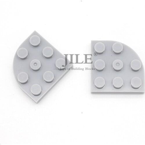 Moc Plate Round Corner 3x3 Quarter Ellipse 8 Holes DIY Enlighten Building Blocks Bricks Compatible with Assembles Particles