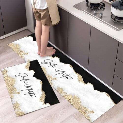 Fashionable Simple Nordic StyleWaterproof Kitchen Floor Mat Household Carpet Long Strip Door Mat Modern Home Decor
