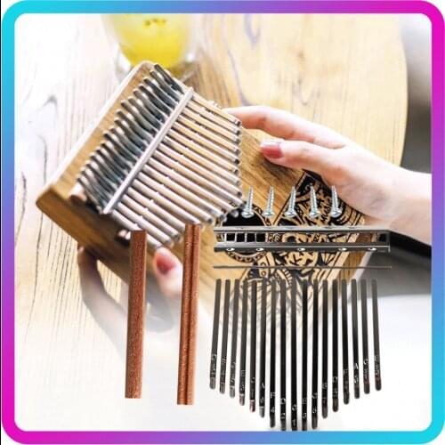 17 Keys Kalimba DIY Set Steel Keys Lettering Keyboard Wood Bridge Sleeper Shrapnel Musical Instrument Replacement Supplies
