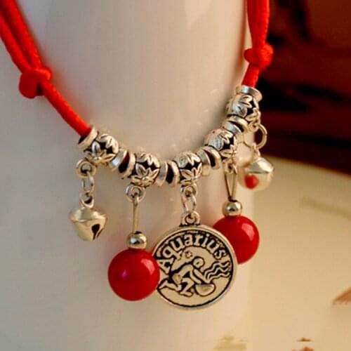 Wholesale Ceramic Jewelry Red Rope Transfer Anklet Twelve Star Anklet