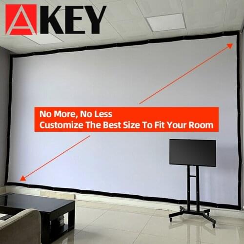 AKEY 180inch Giant Screen Upgrade Thicker Projector Customize the Best Size to Fit Your Room for 1080P 4K Home Theater