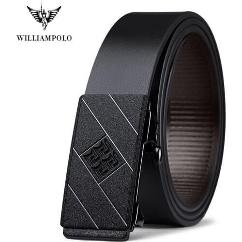 Mens Belt, full-grain leather fashion automatic buckle black leather belt mens belt mens leather belt 3.3cm width