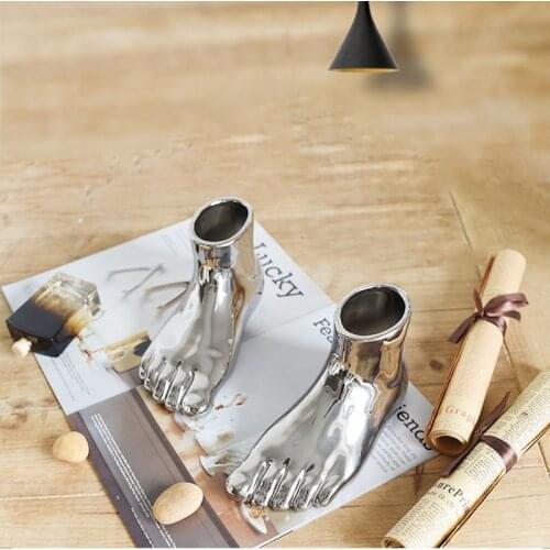 Nordic Home Decor Sculpture Of Abstract Foot Ornaments Desk Decoration Ceramic Statue Halloween Decoration Christmas Presents