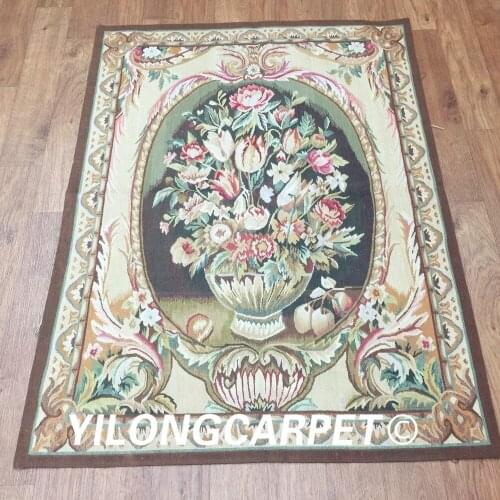 Yilong 3.1'x4.2' Pure wool handmade aubusson tapestry gobelin aubusson wall tapestry (Au40-3.1x4.2)