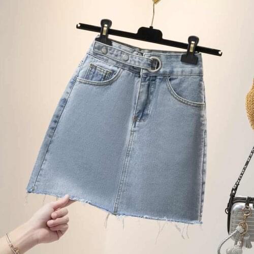 Denim Mini Plus Size Oversized 5Xl Large Korean Fashion High-Waisted Vintage Summer WomenS Clothing Skirt Vetement Femme 2021