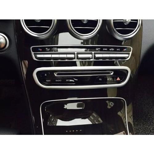 For Mercedes Benz GLC 2016 1PC ABS Chrome Car Center Console Cover Trim Moldings Car Styling Accessories