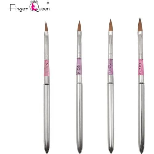 1pcs Silver Metal Penholder Kolinsky Tail Hair Nail Art Decoration Painting Brush Manicure Drawing Pen Nail Brush B051