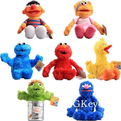 25-42cm sesame street Plush Toys Doll Peluche New Arrivals Big Size Elmo Big Bird Zoe Oscar Plush Toys Women Kids Gift