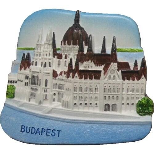 Budapest Attractions Hand-Painted Aromatherapy Cold Porcelain 3D Fridge Magnets Travel Souvenirs Refrigerator Magnetic Sticker