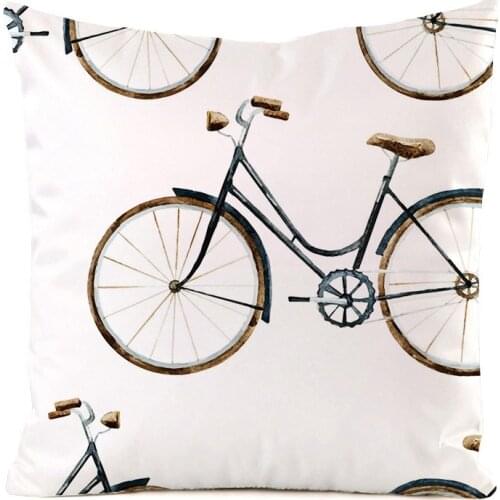 45cm*45cm ** Bicycle** Inimitated Silk Fabric Throw Pillow Covers Couch Cushion Cover Home Decorative Pillows Pillow Case