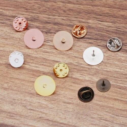500pcs 10/15mm Brooch Style Cabochon Base Cufflink Spacer Settings Tie Tack Pins