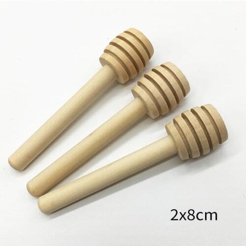 8cm Mini Wooden Honey Stick Honey Dippers Party Supply Spoon Stick Honey Jar Stick LX8376