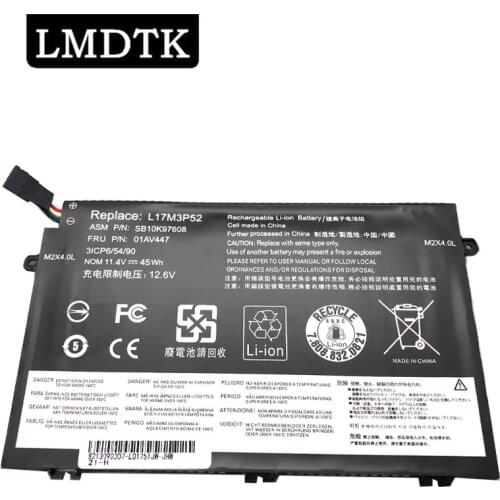LMDTK New L17M3P52 Laptop Battery For Lenovo ThinkPad E480 E485 E490 E580 E585 E590 R480 R580 L17C3P51 L17L3P51 L17M3P51 01AV445