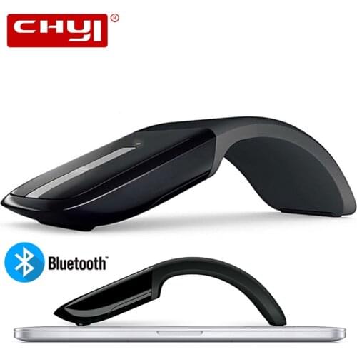 CHYI Wireless Bluetooth Mouse Ultra Thin Arc Touch Mice 1200 DPI Optical Folding Computer BT 3.0 Mouse For Microsoft PC Laptop