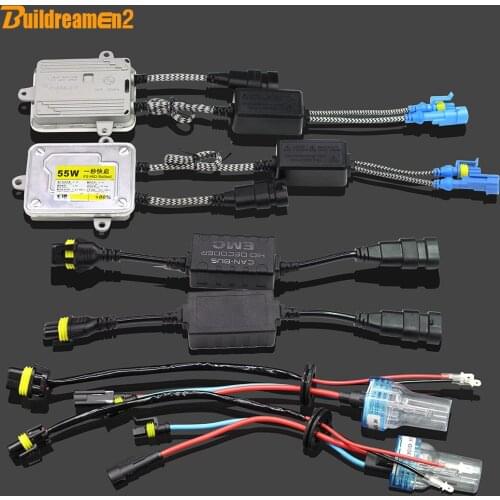Buildreamen2 55W H3 HID Xenon Kit Anti Flicker Error AC Ballast Lamp Canbus Decoder 3000K 4300K 6000K 8000K Car Light Headlight
