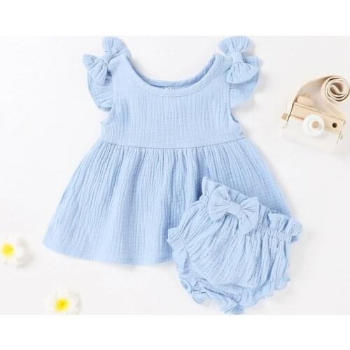 3 Colors Baby Girls Sleeveless Solid Dresses Clothes Kids Summer Princess Dress Children Party Ball Pageant Dress Outfit