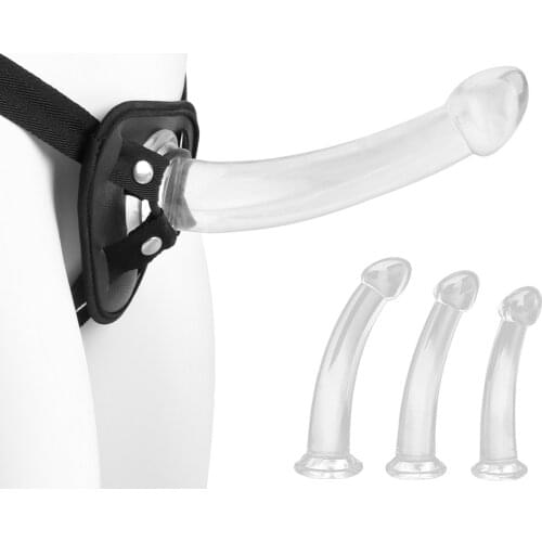 Strap On Dildo Penis For Lesbian Women Masturbators Strapon Anal Plug Butt Realistic Jelly Glass Dildos Adults Sex Toys Shop