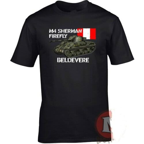 WW2 D-day War Allied Vehicle US Army Sherman Firefly Tank T-Shirt Summer Cotton Short Sleeve O-Neck Mens T Shirt New S-3XL