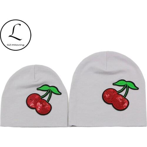 GZHilovingL 2018 Autumn Winter Newborn Baby Boys Girls Cotton Soft Cute Cherry Baby Hat Cap Beanie Childrens Novelty Cheap Hats