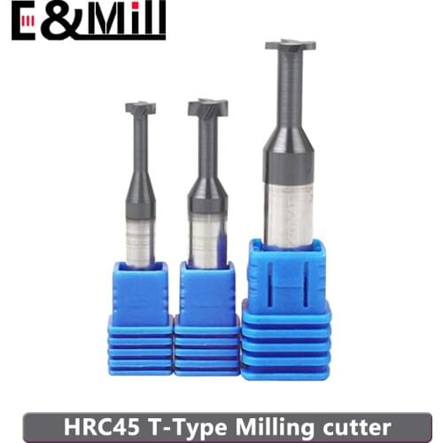 HRC45 T-type keyway milling cutter Coating hardened T-type cutter Tungsten steel straight shank alloy T-slot milling cutter 2-12
