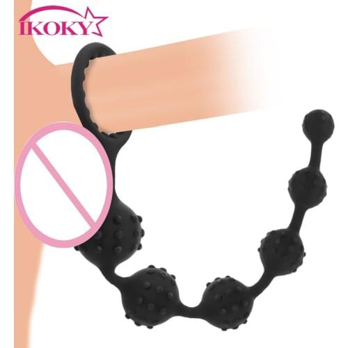 IKOKY Sex Toys For Women Men Anal Plug Butt Plug Prostata Massage Adults Products Sex Tools For Couples Flexible Silicone Beads
