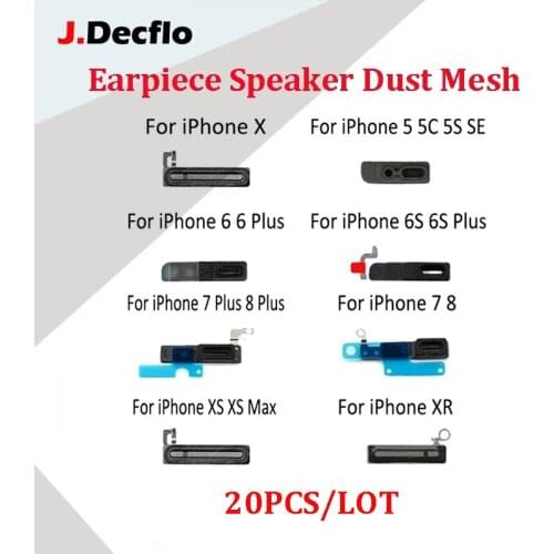 JDecflo 20Pcs/Lot Earpiece Speaker Dust Mesh For iPhone 6s 7 8 Plus X XS Max XR Ear Adhesive Sticker Grill Rubber Replacement