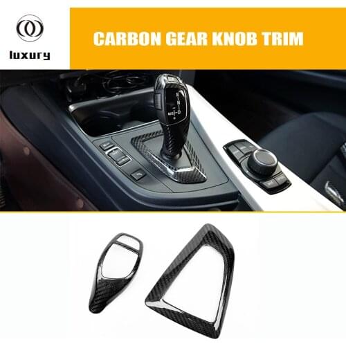 Carbon Fiber Interior Gear Shift Knob Decorative Trim Cover for BMW 1 2 3 4 5 6 7 X Series e81 e87 f20 f22 f30 f32 f10 LFD