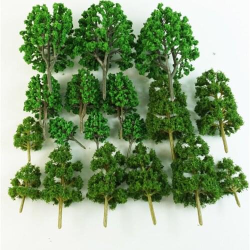 Pack of 18pcs Model Trees Layout Train for Railway Diorama Landscape Scenery