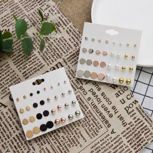 Stud Earrings Set Pearl Earrings Fashion Jewelry Earring Set for Women Girls Boucle Oreille Femme Oorbellen Pendiente Hombre