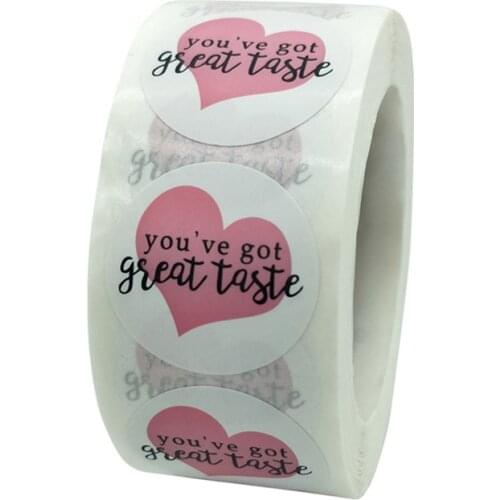50-500pcs Round You’ve got great taste stickers Seal Labels Cute Gift Decorative Sticker for Business Package Envelope Sticker