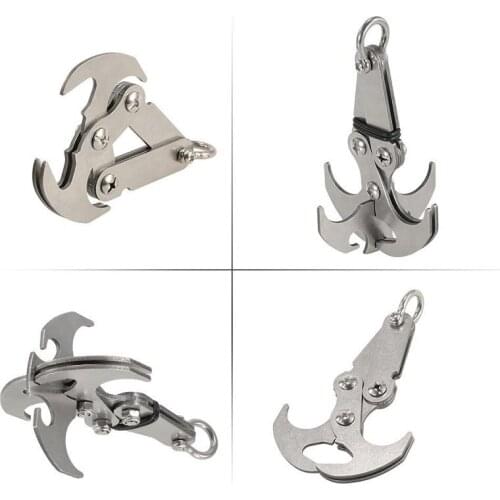 Newest outdoor climbing multi-function strong iron gravity grab hook stainless steel buckle mountaineering hook