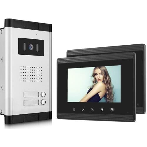 Top Quality 2 apartment audio intercom system network cable multi apartment building wired handsfree video door phone intercom