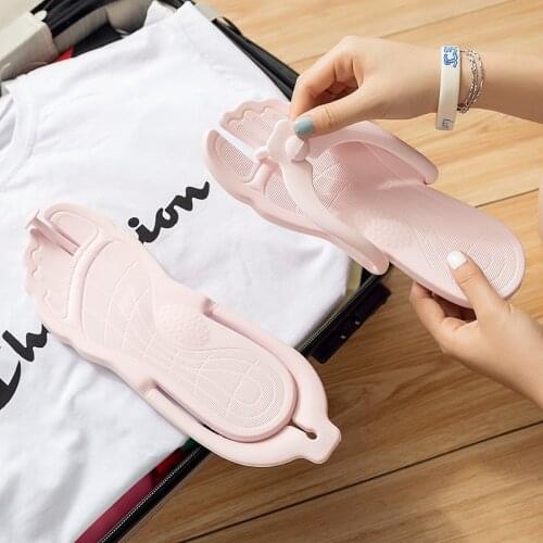 Portable female flip flops indoor home shoes for couple Travel slippers flat with pvc blue pink gray green women fashion slipper
