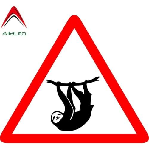 Aliauto Warning Car Sticker Creative Animal Slow Hanging Sloth Decal Accessories PVC for Toyota Opel Seat Vw Nissan,14cm*12cm