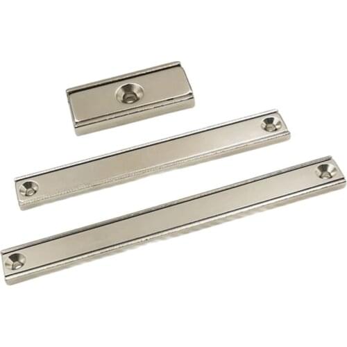 Strong Neodymium Rectangular Pot Magnets Countersunk Hole Magnetic with Mounting Screws Width from 10mm to 120mm
