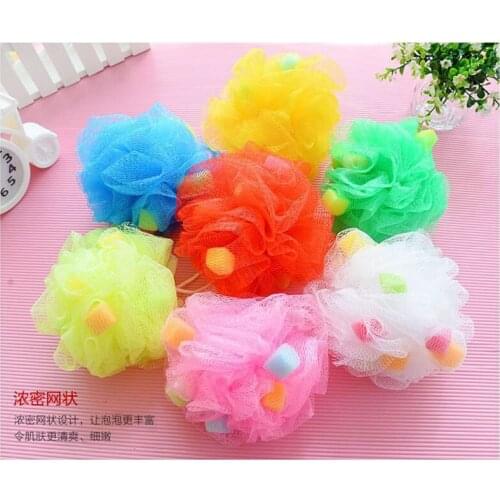 Random Color 2pcs/set 13CM Big Large Solid Bath Shower Body Wash Scrubber Mesh Tool