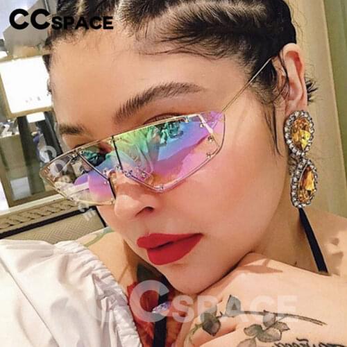 46194 One Lens Irregular Polygon Rivet Sunglasses Men Women Fashion UV400 Glasses